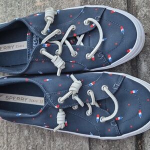 Sperry Kids' Navy Sneakers with Red and White Accents